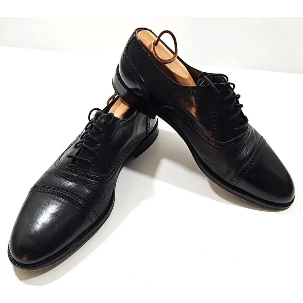 Mezlan ~Men’s Size 9.5W~ Black Oxfords Leather Dress Shoes Florence.